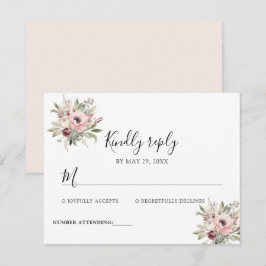 ländliches Wasserfarben-Blumenbouquet RSVP Karte