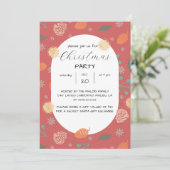 Ländliches Weihnachts-Naturmuster Einladung (Stehend Vorderseite)