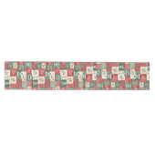 Ländliches Weihnachts-Patchworkmuster Mittelgroßer Tischläufer (Horizontal)