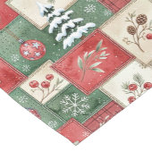 Ländliches Weihnachts-Patchworkmuster Mittelgroßer Tischläufer (Ecke)