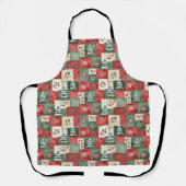 Ländliches Weihnachts-Patchworkmuster Schürze (Vorderseite)