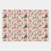 Ländliches Western-Muster im Cowgirl-Stil Geschenkpapier Set (Vorderseite 3)