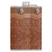 Ländliches westliches Land Monogramm Anfangsbuchst Flachmann (Rückseite)