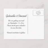 Ländliches Zaun-Posten-Land, das Save the Date Ankündigungspostkarte (Rückseite)