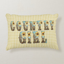 Landmädchen Typografie Dekokissen