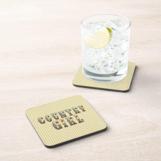 Landmädchen Typografie Getränkeuntersetzer (Rechte Seite)