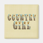 Landmädchen Typografie Magnet (Vorne)