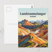 Landmannalaugar Island Postkarte (Vorne/Hinten)