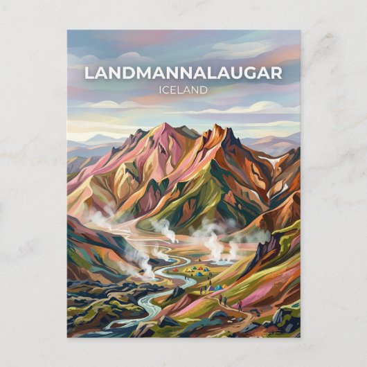 Landmannalaugar Island Postkarte (Vorderseite)