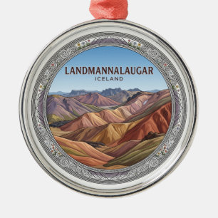 Landmannalaugar Vondugil Rainbow Ridge Hella Ornament Aus Metall
