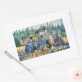 Landmaschinen, Traktoren, Rücken, Landfahrzeug Rechteckiger Aufkleber (Umschlag)