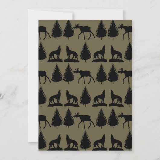 Landmoose Wolves Wildlife Wedding Einladungen (Rückseite)