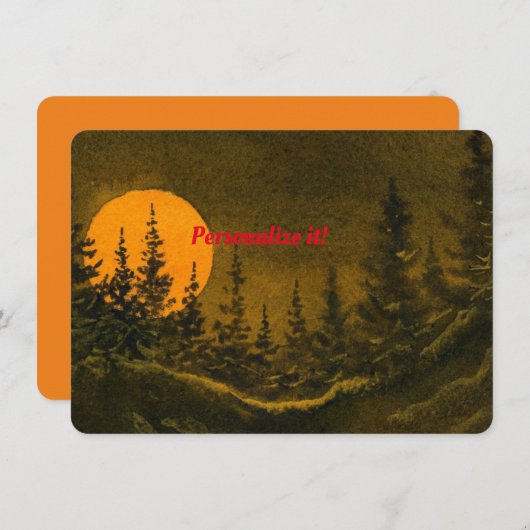 Landnächtelandschaft; Jäger- oder Erntemond Begleitkarte (Vorne/Hinten)