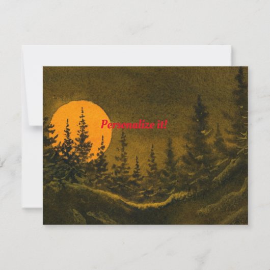 Landnächtelandschaft; Jäger- oder Erntemond Einladung (Vorderseite)