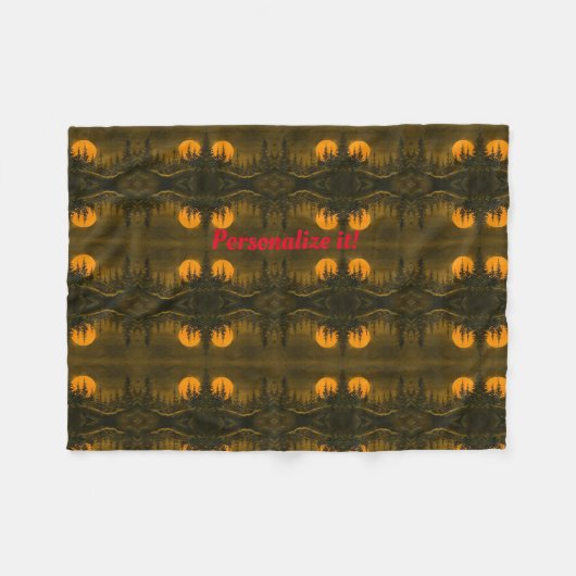 Landnächtelandschaft; Jäger- oder Erntemond Fleecedecke (Vorderseite (Horizontal))