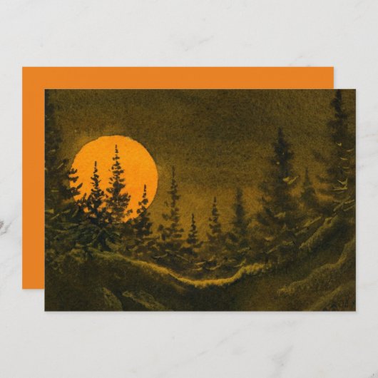Landnachtlandschaftsjägers oder Erntemond Einladung (Vorne/Hinten)