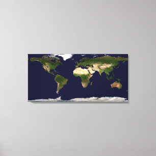 Landoberfläche, flaches Wasser und schattiges Topo Leinwanddruck