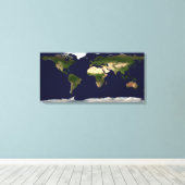 Landoberfläche, flaches Wasser und schattiges Topo Leinwanddruck (Insitu (Holzboden))