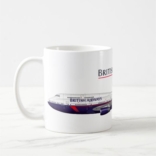 Landor Retro Jumbo Jet Classic British Livery Avia Kaffeetasse (Links)