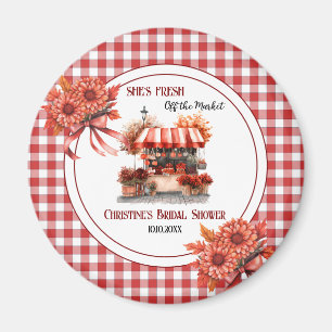 Landpartie-Picknick-Gingham-Brautjungfernparty-Ges Magnet
