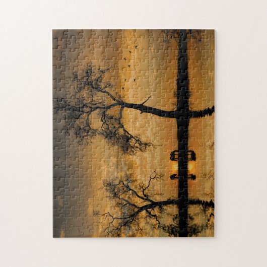 Landpferde im Südwesten des Sonnenuntergangs Puzzle (Vertikal)