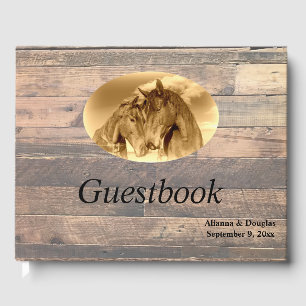 Landpferde Sepia-Gästebuch Gästebuch