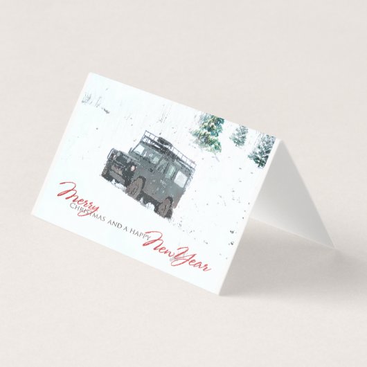 Landrover Weihnachtskarten-Pack aus der Peitsche (Vorderseite)