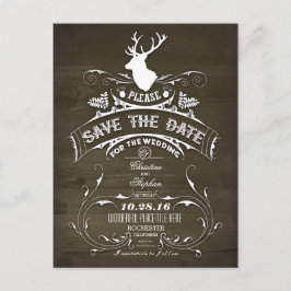 Landrustikales Hirsch Save the Date Postkarte