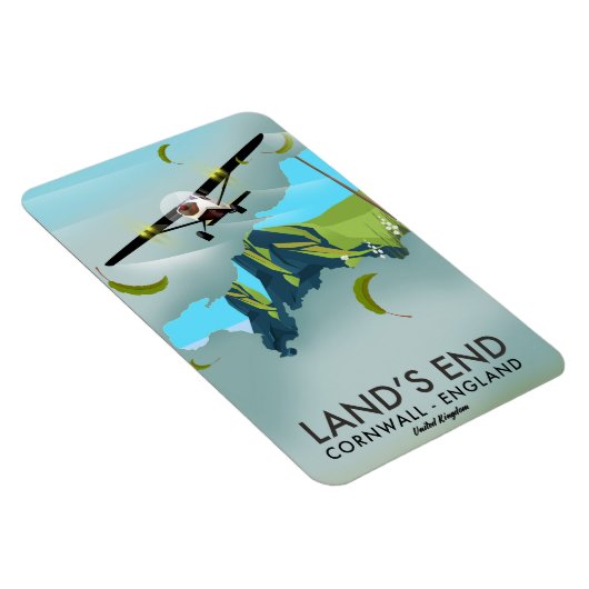 Land's End Cornwall Reisekartenposter Magnet (Rechte Seite)