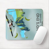 Land's End Cornwall Reisekartenposter Mousepad (Mit Mouse)