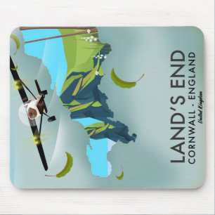 Land's End Cornwall Reisekartenposter Mousepad