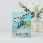 Land's End Cornwall Reiseplakat Postkarte (Stehend Vorderseite)
