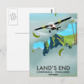 Land's End Cornwall Reiseplakat Postkarte (Vorne/Hinten)