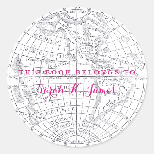 Lands of the Western Hemisphäre Volles BUCHZEICHEN Runder Aufkleber (Vorderseite)