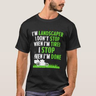 Landscag Rasenmäher Landscaper Gardener Gartenbau T-Shirt