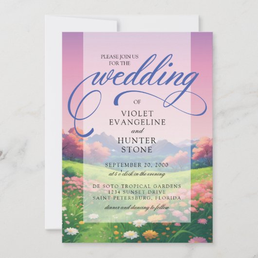 Landscape Anime Wedding Einladung (Vorderseite)