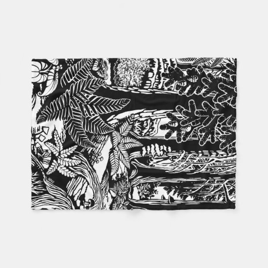 Landscape Art Blankets B&W Canada Forest Blankes Fleecedecke (Vorderseite (Horizontal))