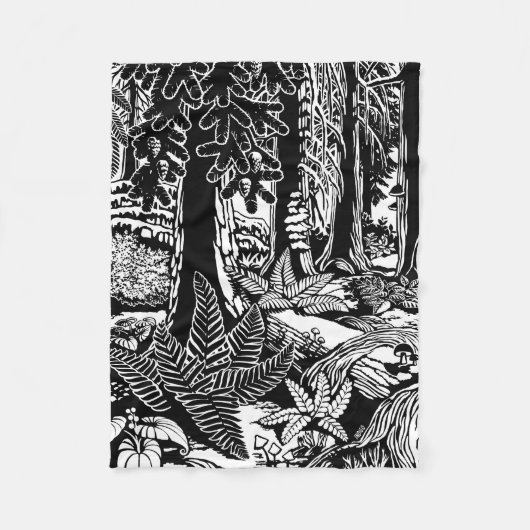 Landscape Art Blankets B&W Canada Forest Blankes Fleecedecke (Vorderseite)