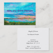 Landscape Art Seashore Beach Sunrise Daycare Visitenkarte (Vorne/Hinten)