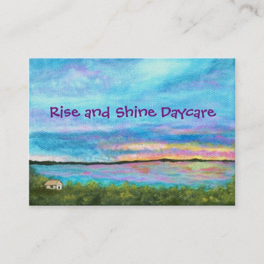 Landscape Art Seashore Beach Sunrise Daycare Visitenkarte (Vorderseite)