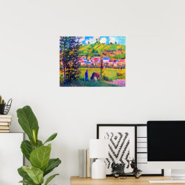 Landscape at Chaponval Camille Pissarro 1880 Poster