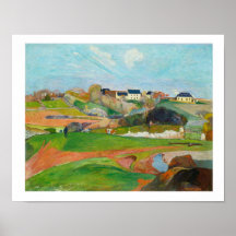 "LANDSCAPE AT LE POULDU" PAUL GAUGUIN POSTER 1890