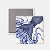 Landscape Blue Octopus Magnet (Vorderseite/Rückseite)