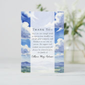 Landscape Clouds Foto Beileid Beerdigung Gedenkstä Dankeskarte (Stehend Vorderseite)