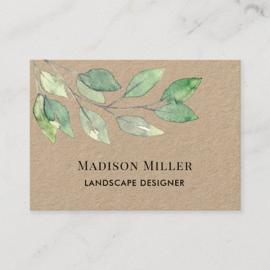 Landscape Designer QR Code Greenery Visitenkarte (Vorderseite)