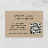 Landscape Designer QR Code Greenery  Visitenkarte (Rückseite)