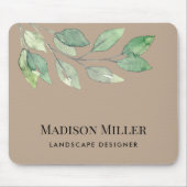 Landscape Designer Watercolor Greenery Mousepad (Vorne)