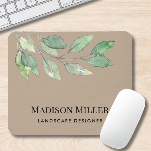 Landscape Designer Watercolor Greenery Mousepad