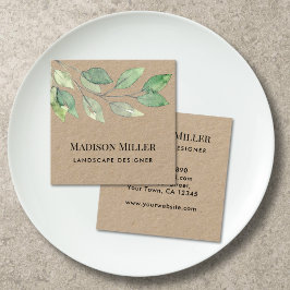 Landscape Designer Watercolor Greenery Quadratische Visitenkarte