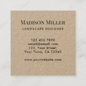 Landscape Designer Watercolor Greenery  Quadratische Visitenkarte (Rückseite)